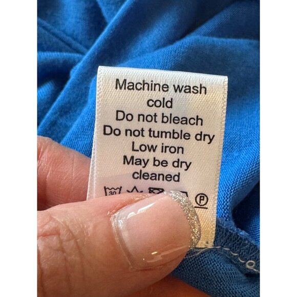 Alexia Admor Shirt Women Large Blue Floral Embroidered Long Sleeve Top NWT Boho - Picture 11 of 11